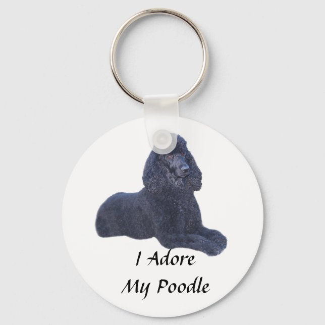 Llavero Poodle Black Keychain I Adore (Anverso)
