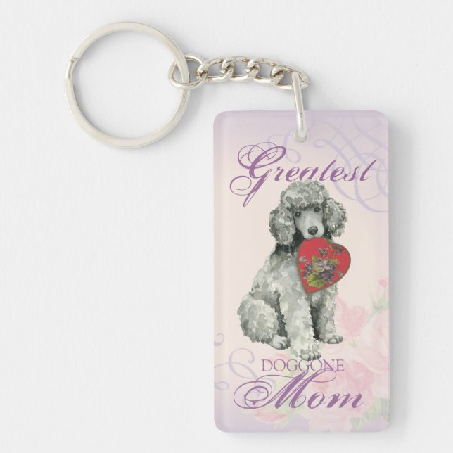 Llavero Poodle Heart Mom (Frente)