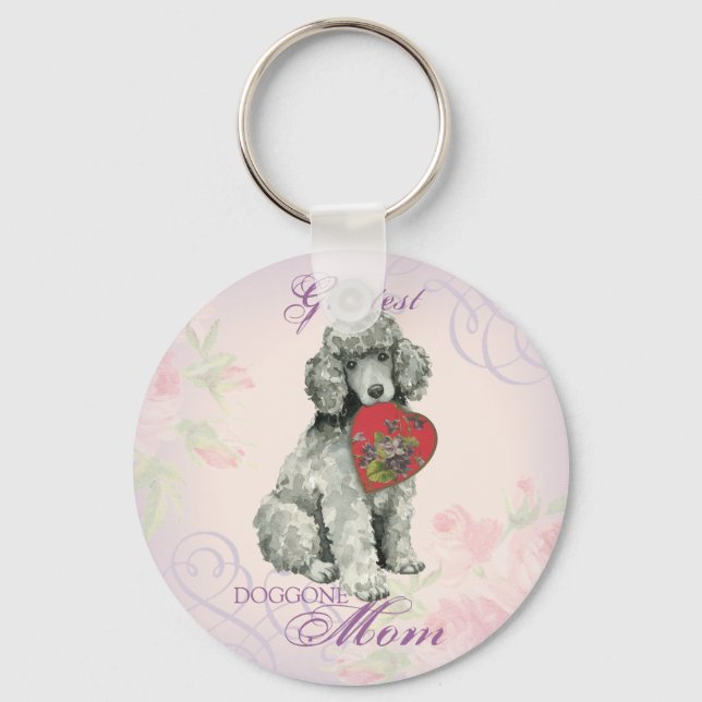 Llavero Poodle Heart Mom (Anverso)