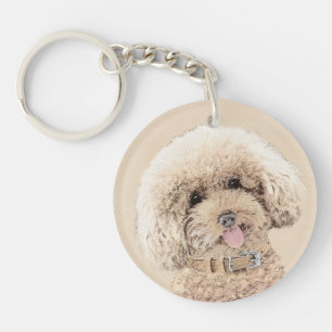 Llavero Poodle Miniatura Juguete Albaricoque Crema Marrón
