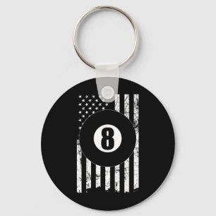 Llavero Pool Snooker Billiards Player 8 Ball Usa American