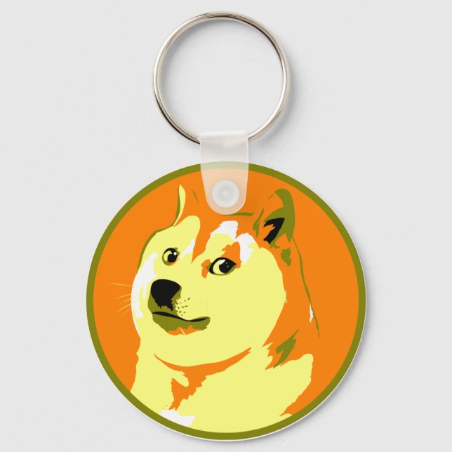 Llavero Pop Art dogecoin design (Anverso)