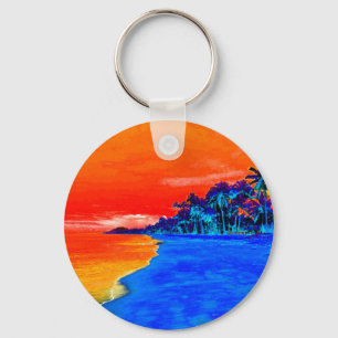 Llavero Pop Art Exotic Beach Palm Trees