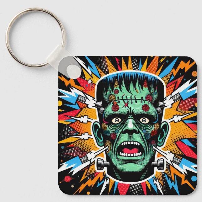 Llavero "Pop Art Frankenstein Keychain" Aluminum Keychain (Anverso)