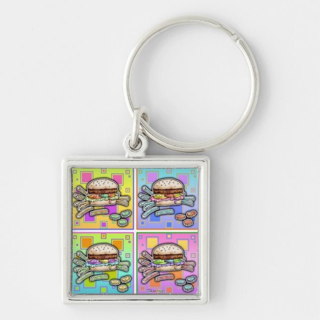 Llavero Pop Art HAMBURGER Premium KEYCHAIN (Frente)