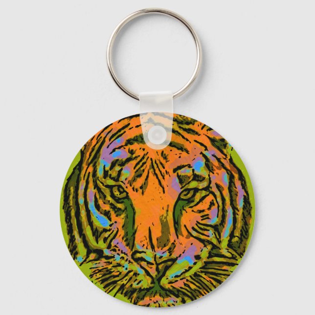 Llavero Pop Art TIGER HEAD + tu trasero. e ideas (Anverso)