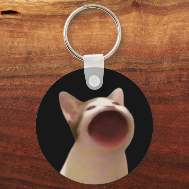 Llavero Pop Cat Meme Keychain de doble cara (Anverso)