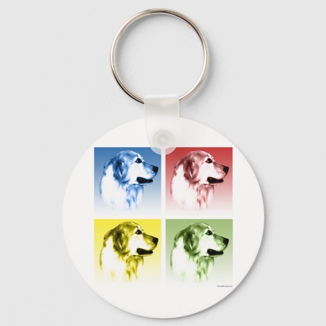 Llavero Pop de Golden Retriever (Anverso)