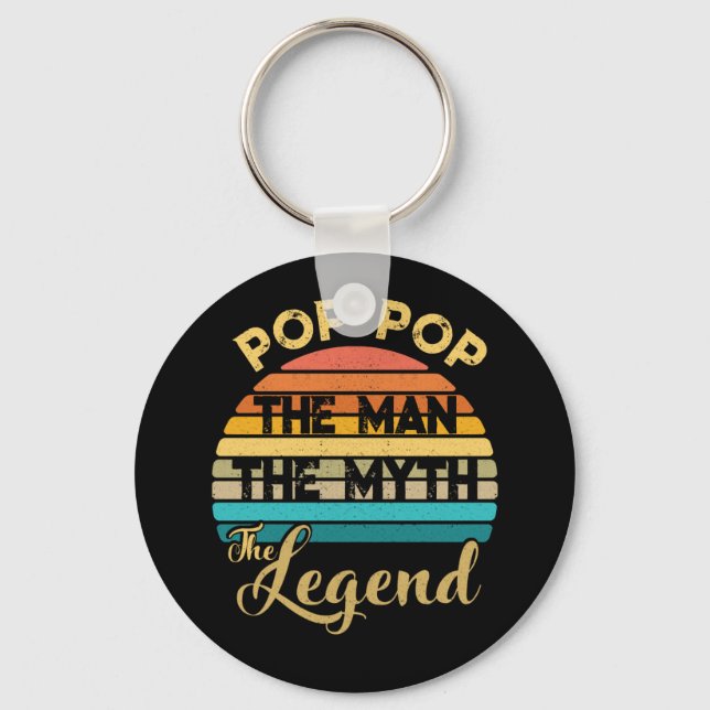Llavero Pop El Hombre El Mito El Día Del Padre Leyenda (Anverso)