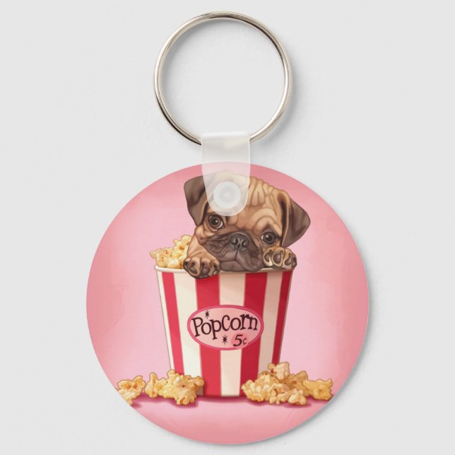Llavero Popcorn Pug (Anverso)