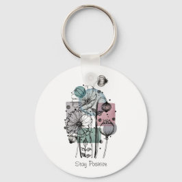 Llavero Poppies Doodle En Tinta Y Acuarela