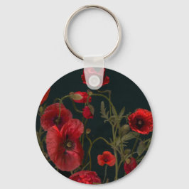Llavero Poppies rojos en negro