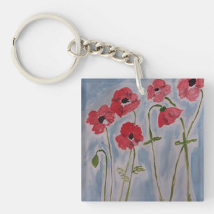 Llavero Poppies rojos salvajes