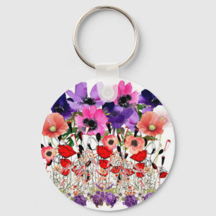 Llavero Poppies, tecla botón de verano Flora