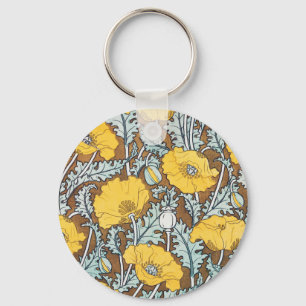 Llavero Poppy Art Illustration Flower Pattern