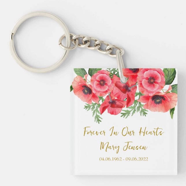 Llavero Poppy Memorial Funeral Photo Keychain (Frente)