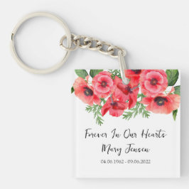 Llavero Poppy Memorial Funeral Photo Keychain