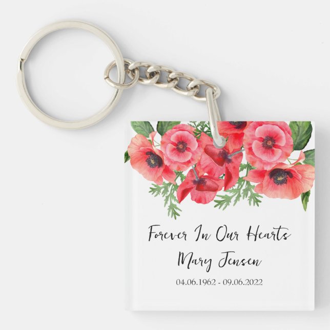 Llavero Poppy Memorial Funeral Photo Keychain (Frente)