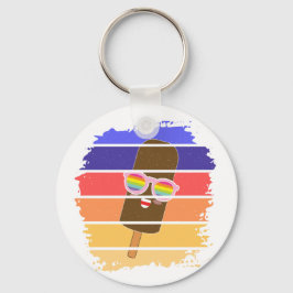 Llavero Popsicle Face Kawaii Glasses Colorful Keychain