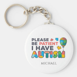Llavero Por Favor Sé Paciente Tengo Autismo Multicolor Puz