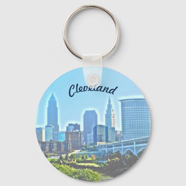 Llavero Por la mañana Cleveland Ohio Keychain (Anverso)