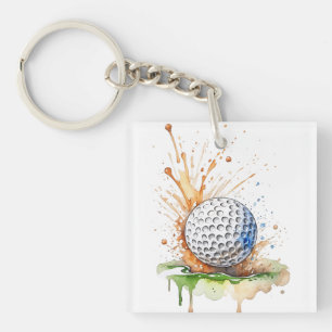 Llavero Por siempre en la bola de golf verde 