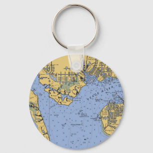 Llavero Port Charlotte, Florida Nautical Chart Keychain