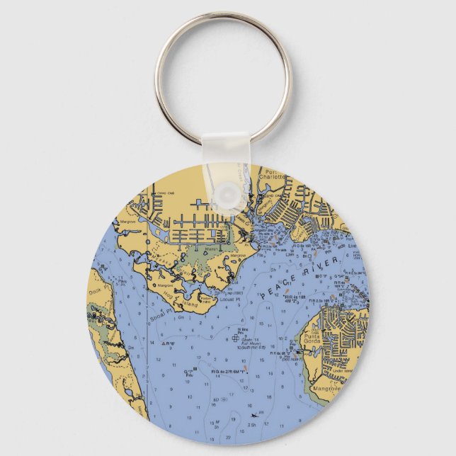 Llavero Port Charlotte, Florida Nautical Chart Keychain (Anverso)