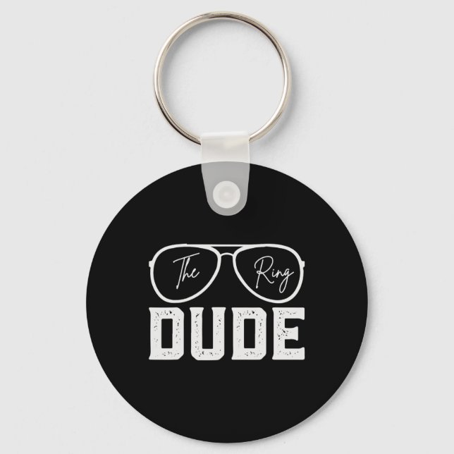 Llavero Porta Anillos Partido de Boda Seguridad de Anillo  (Anverso)