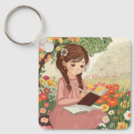 Llavero Porta-chaves Uma jovem de cabelos trançados