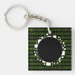 Llavero Portal digital código binario blanco verde abismo 
