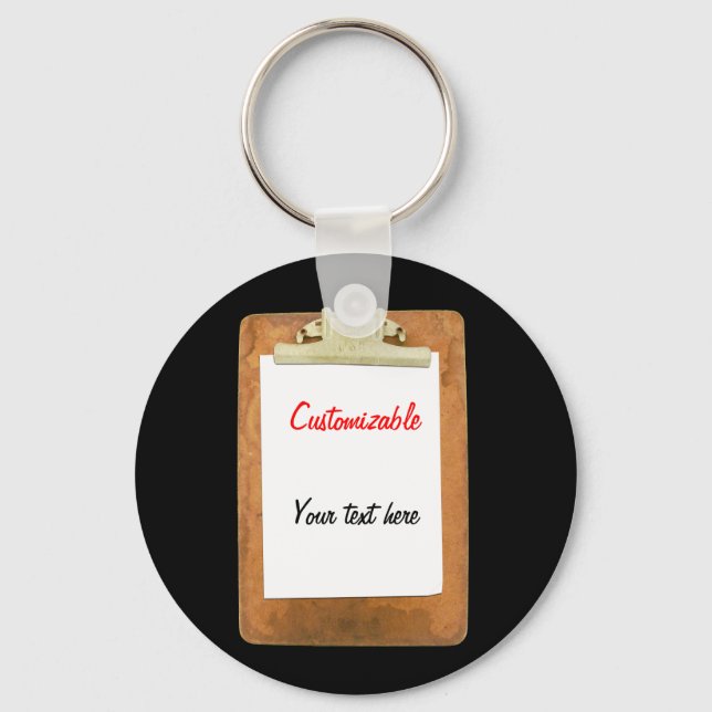 Llavero Portapapeles con papel blanco sencillo (Anverso)