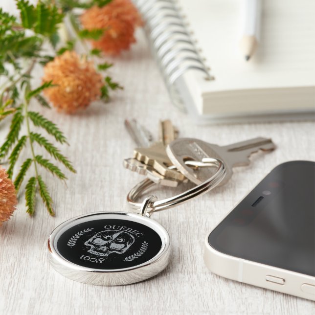Llavero Porte-Clé deluxe métal Quebec skull biker (Lado)