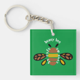Llavero Porte-clefs Honey bee acrylique - carré vert