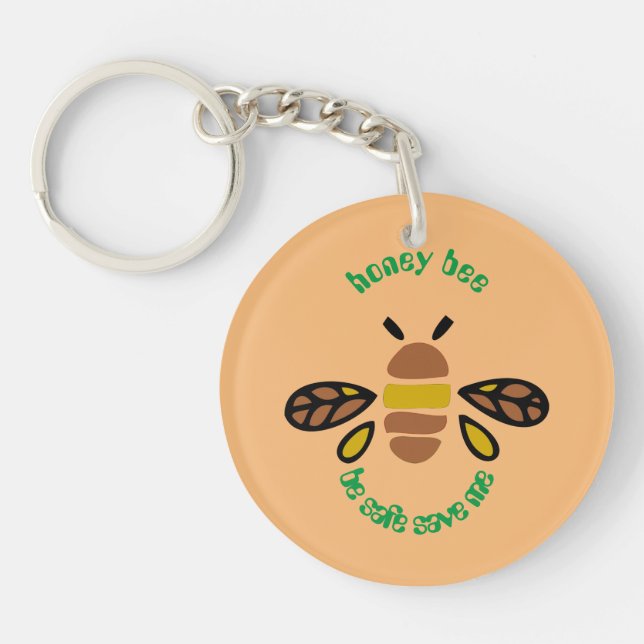 Llavero Porte-clefs Honey bee acrylique - rond (Frente)