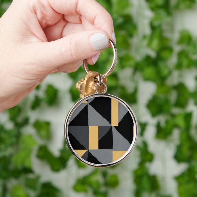 Llavero Porte-clés en Métal Premium Géométrique Noir (Mano)
