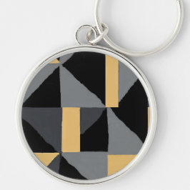 Llavero Porte-clés en Métal Premium Géométrique Noir