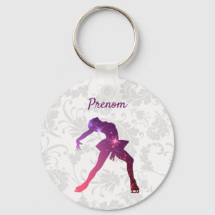Llavero Porte-clés pour patineuse - Silhouette Rosa Violet