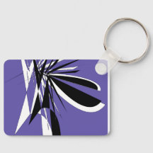 Porte-Clés Violet au Design Graphique Moderne