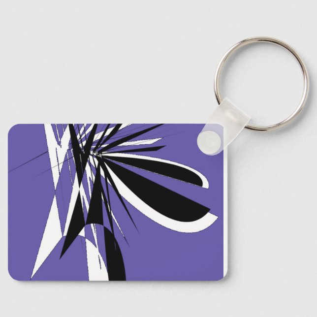 Llavero Porte-Clés Violet au Design Graphique Moderne (Anverso)