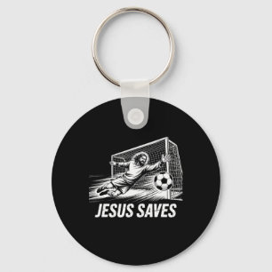 Llavero Portero de fútbol arquero Jesús salva cristiano