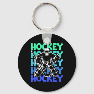 Llavero Portero de Hockey Hielo Niños Jóvenes Hombres 