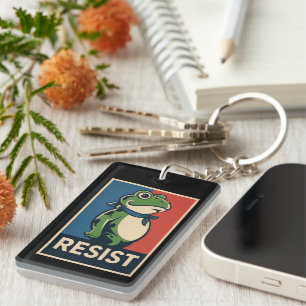 Llavero Portland Rana Protesta Contra Hielo Resistencia Me