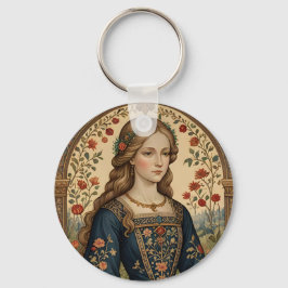 Llavero Portrait Dame au jardin moyen-âge renaissance