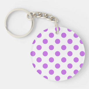 Llavero Pos de Lilac y de polka blanca