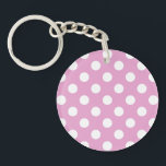 Llavero Pos de polka blanca en rosa pálido<br><div class="desc">Pos de polka blanca en rosa pálido</div>