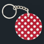 Llavero Pos de polka blanca sobre rojo<br><div class="desc">Pos de polka blanca sobre rojo</div>