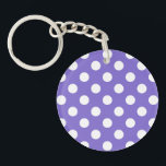 Llavero Pos de polka blanco en periwinkle<br><div class="desc">Pos de polka blanco en periwinkle</div>