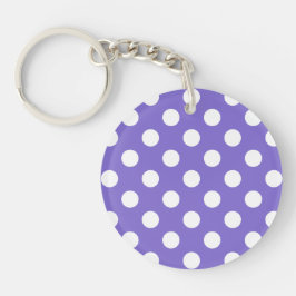 Llavero Pos de polka blanco en periwinkle
