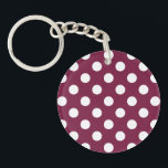 Llavero Pos de polka blanco sobre burdeos<br><div class="desc">Pos de polka blanco sobre burdeos</div>